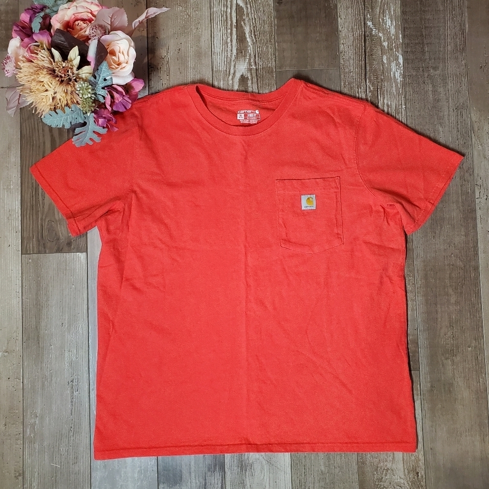 Carhartt Boys Short Sleeve Loose Fit Pocket Tee T-Shirt Size XL Currant Heather